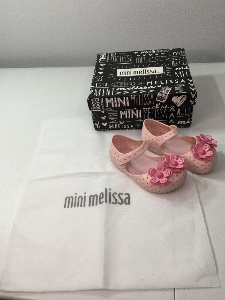 MINI MELISSA Pink Plastic Shoes Size w/Box Dust 