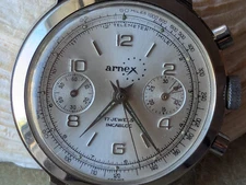 Vintage 1960's Arnex French All SS Chronograph w/Warm Patina,Landeron 248 Mvmt