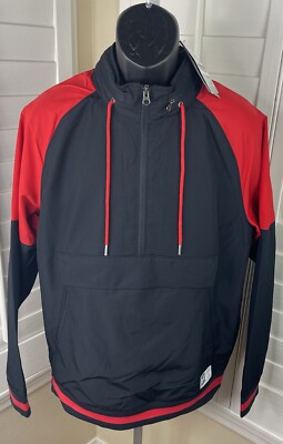 Under Armour Game Day Collection 1/2 Zip Black/Red Jacket w/Hood - Men s M - NWT