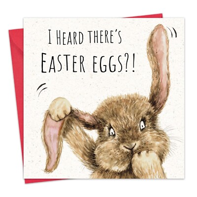 Lustige Osterkarte - Hase - Frohe Ostern für Mama Papa Nan Opa Sohn Tochter