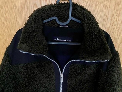 Moose Knuckles Barrow Sherpa Full-Zip Jacket Coat in Khaki Green Size - Medium M - Picture 3 of 16
