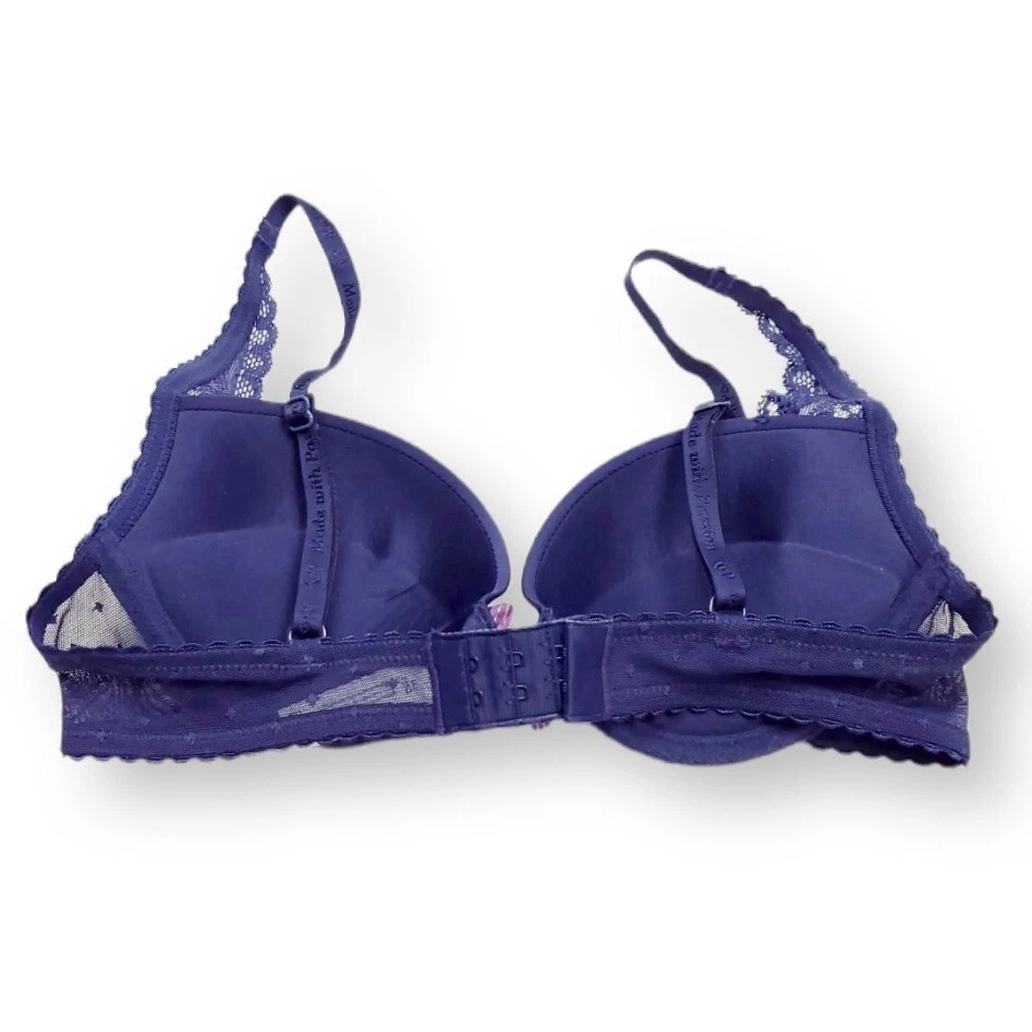 Sujetador Pushup Passionata By Chantelle Passió Cherie Azul Oscuro Encaje Talla 32C EE. UU. NUEVO SIN ETIQUETAS Foto 3 de 4