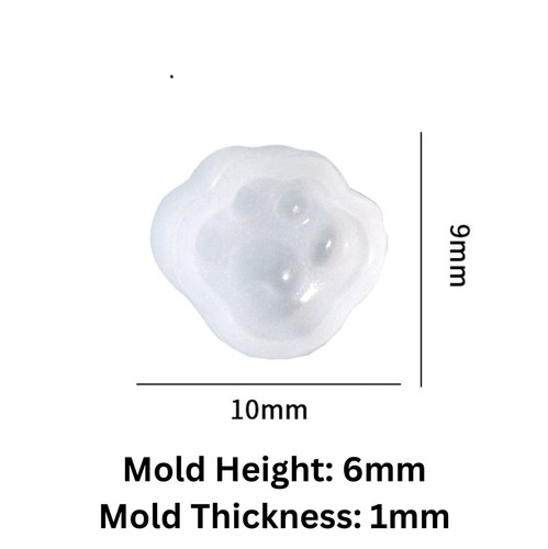 Mini Cat Paw Shaped Silicone Earring Molds - Picture 2 of 2