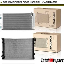 New Radiator &AC Condenser Cooling Kit for Mini Cooper 02-06 Naturally Aspirated