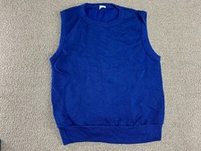 Blank Sweater Vest Sweatshirt Collegiate Pacific Blue Blank Crewneck 80s VTG