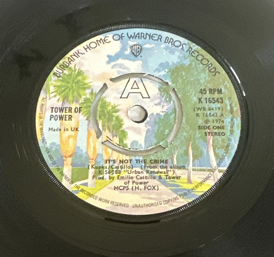 Tower Of Power – It's Not The Crime 7" Vinyl Record  Soul Funk Blues EX M - Image 3 of 4