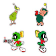 Marvin The Martian Cartoon Set Of 4 Vinyl Sticker Decal - 5'' longer side ID:2