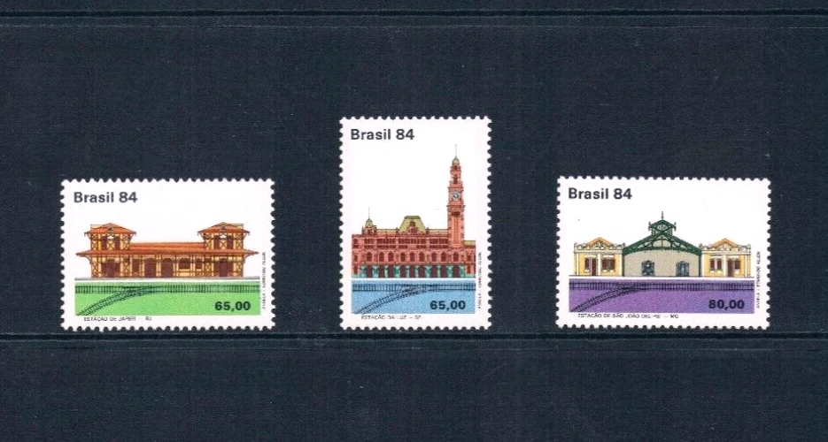 $2.70 Scott Value - 1984 BRAZIL Train Stations Architecture MNH NH UMM - Image 3 of 4