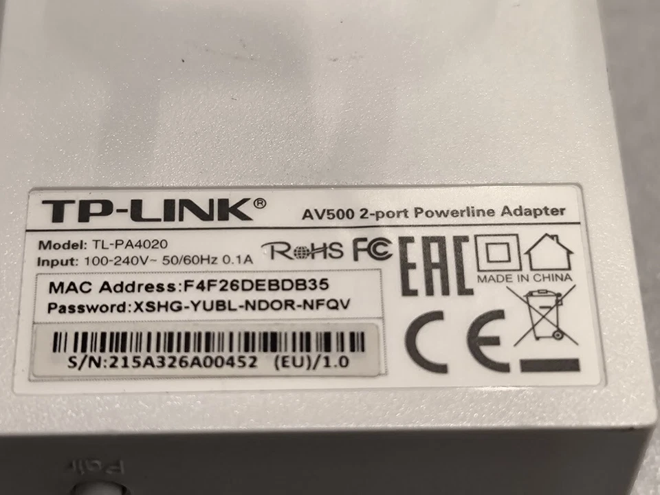 TP-Link TL-PA4020 AV500 Powerline Adapter - Gebraucht, Nein Verpackung - Bild 2 von 4