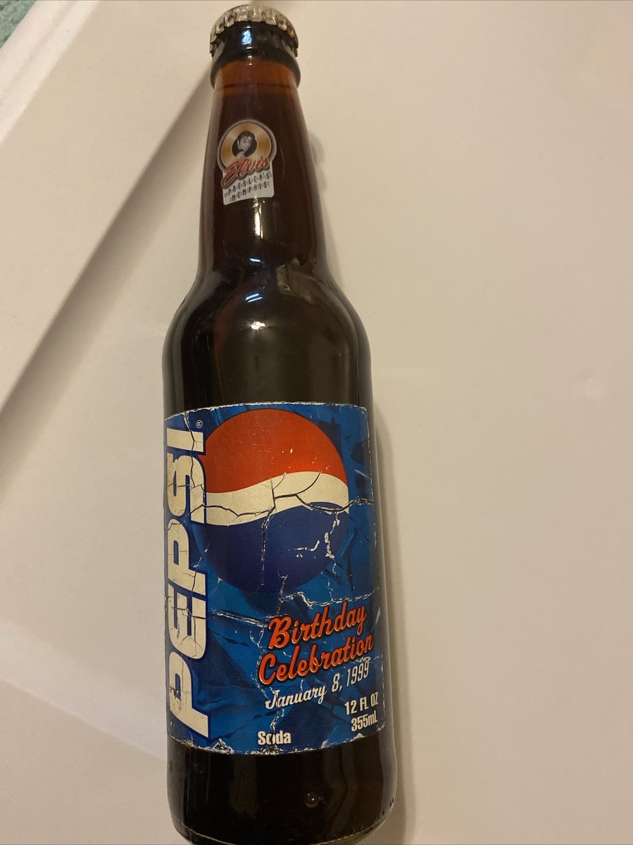 Vintage 12oz PEPSI Bottle Jan 8, 1999 Elvis Presley Birthday