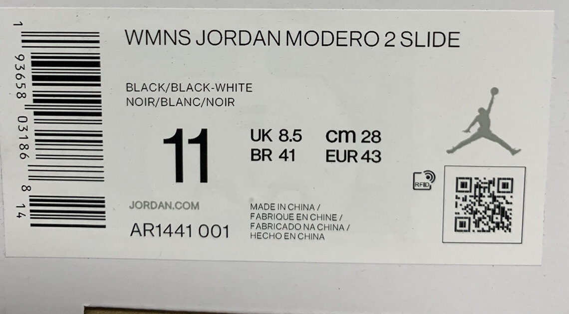 WOMENS NIKE AIR JORDAN MODERO 2 SLIDE [AR1441 001] SANDALS SZ 11