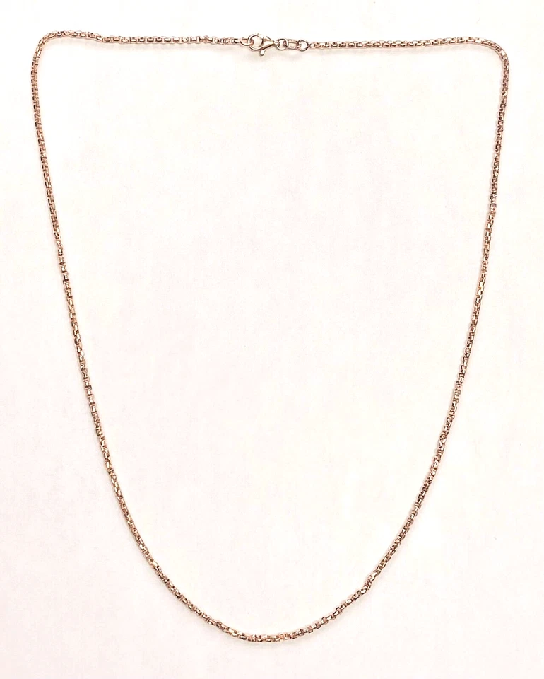 Collar QVC Italiano 3.0g Sólido Oro Rosa 14K Caja Redonda 18" Foto 2 de 4