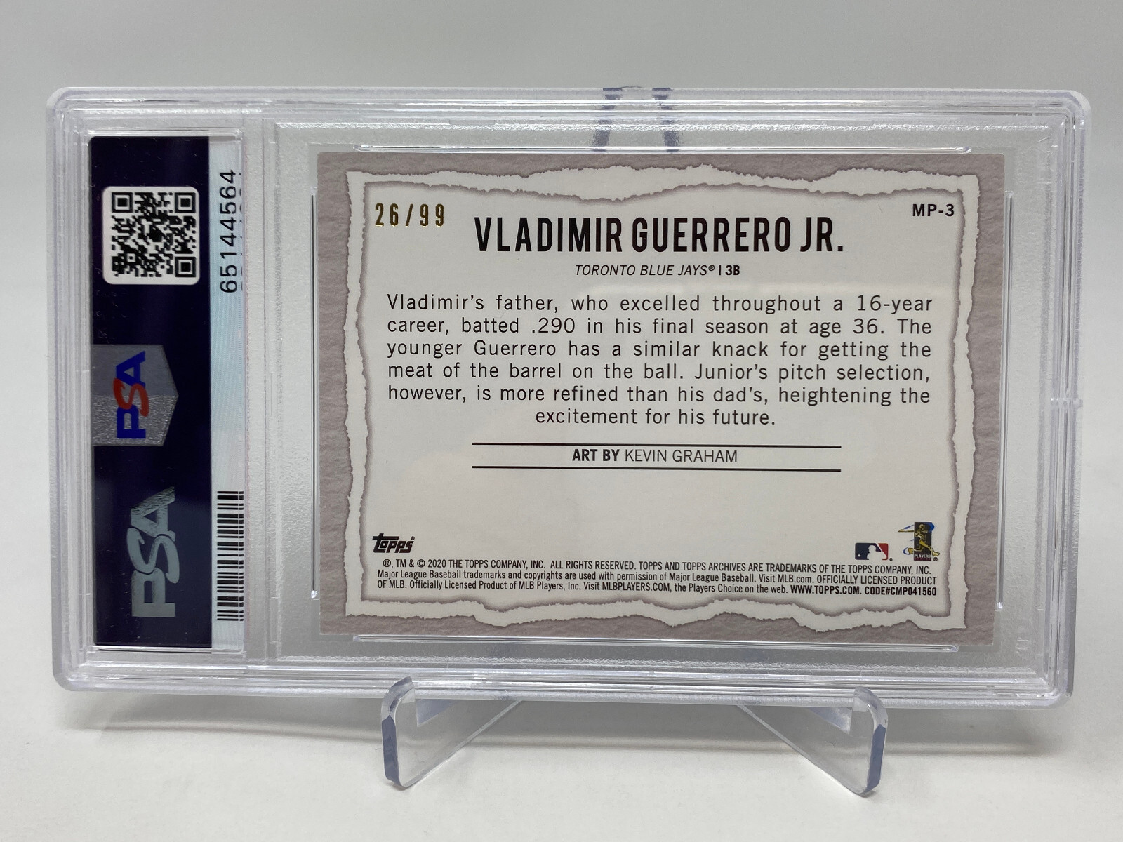 2020 Topps Gallery #MP3 Vladimir Guerrero jr Modern Artists Blue #26/99 PSA 9 view 16