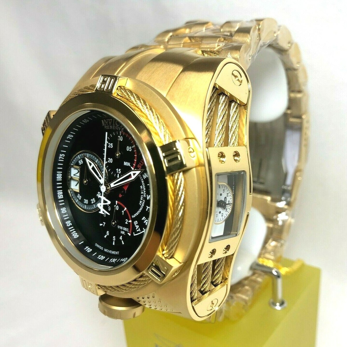 INVICTA 16956 Reserve 52mm Gold/Black Bolt Zeus Tria SSteel
