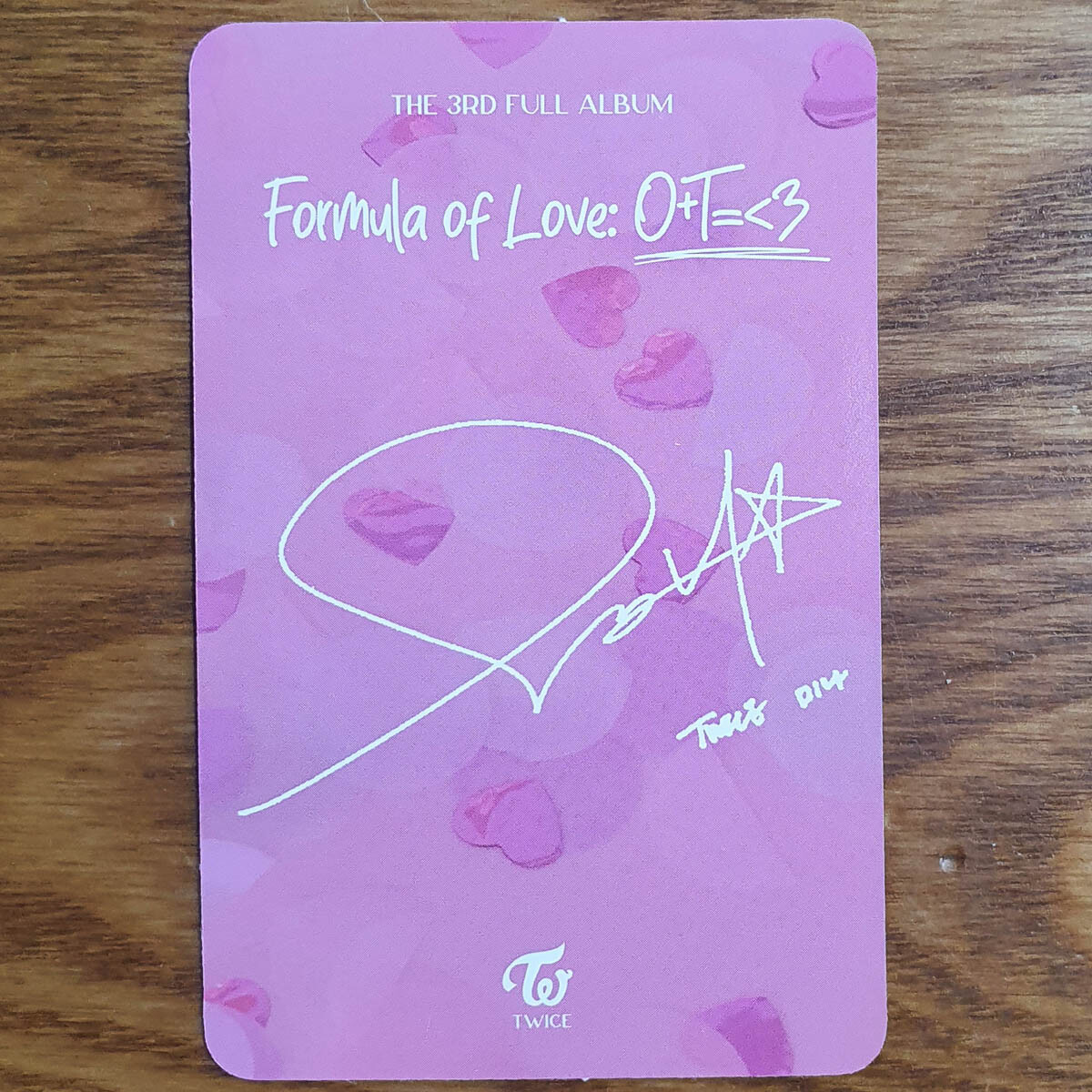 Mina Official Photocard Twice 3rd Album Formula of Love O+T= 3
