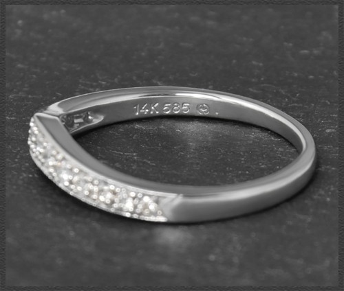Diamant Memory/Eternity Ring, 0,22ct Brillanten, aus 585 Weißgold, Damenring - Bild 3 von 7