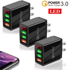 3PACK 3 Port Fast Quick QC 3.0 USB Hub Wall Charger Power Charge Adapter US Plug