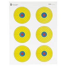 Action Target Fluorescent 6 Bull's-Eye Target 17.5x23/100 Pack Paper Blue Yellow