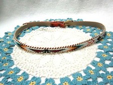 Vintage Hand-Beaded and Laced THUNDERBIRD Belt, HONG KONG, 30", new
