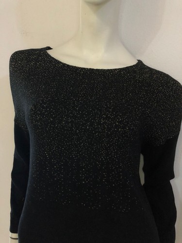 INTIMISSIMI Maglia nera dettagli oro lurex Tg M/L - Foto 2 di 10