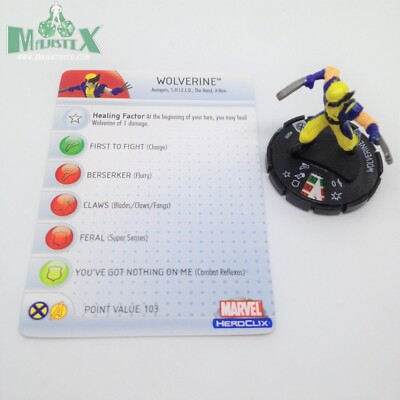 Heroclix Giant Size X-Men set Wolverine #009 Common figure w/card!