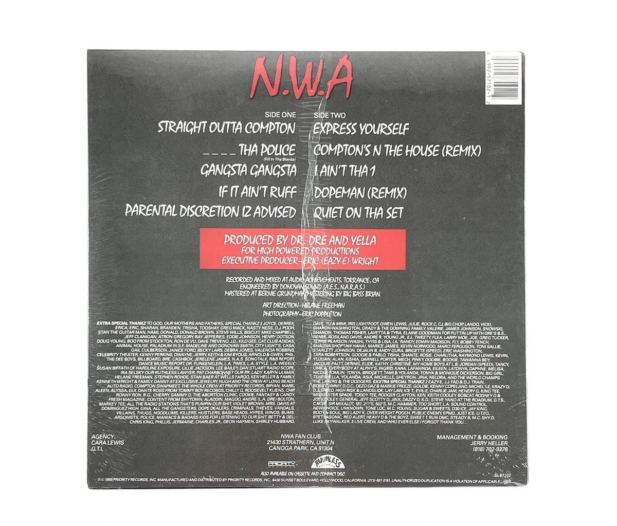Straight Outta Compton Rare Movie Prop Record N.W.A. Eazy-E Dr