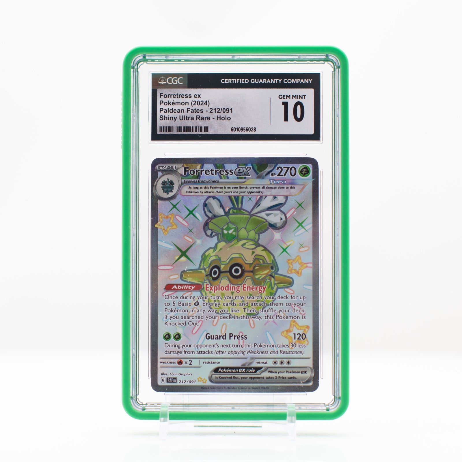 Pokemon Forretress ex Holo #212 Shiny Ultra Rare Paldean Fates - CGC 10 Gem Mint