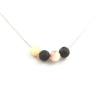 A Bijoux Collier Perlen Tourmalin Melone Aus Wasser + Lava 8