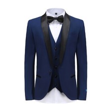 Braveman Men's 3 Pc Slim Fit Tuxedo Set TX300 in Indigo