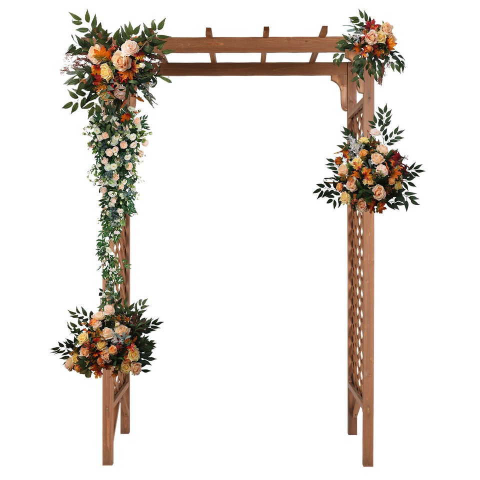 7 Ft Garden Wooden Arbor Arch Pergola – Outdoor Trellis for Vines & Weddings main image 1