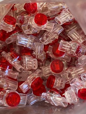 100 PACK Red 3-Wire IDC Connector Splices 19-25 AWG Wire CM-UR3