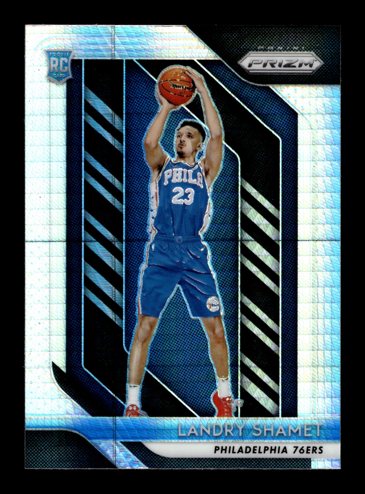 2018-19 Panini Prizm Prizms Hyper #199 Landry Shamet - Philadelphia 76ers