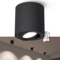 Aufbaulampe Mit Led GU10 3W Cori Schwarz Schwenkbar Neutralweiß Deckenlampe Spot
