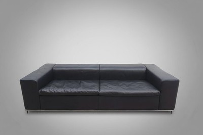 Who's Perfect Boston Leather Sofa Couch Designer Sofa Black Big Sofa