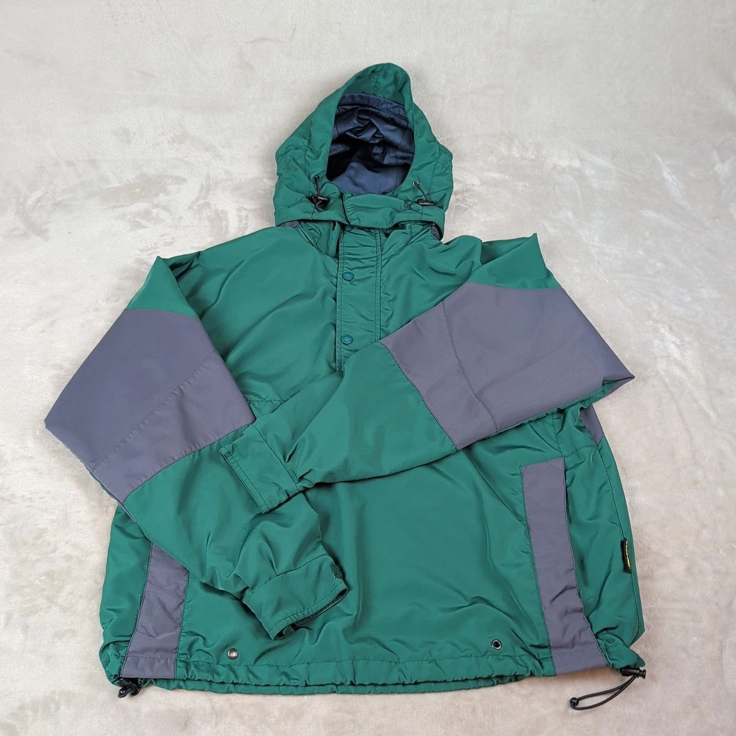Cabela's Hooded Jacket Mens Large L Hoodie Quarter Zip Pullover Detachable Hood