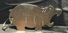 HIPPOPOTAMUS FLAT SILVER TONE BOTTLE OPENER KEYRING