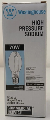 #ad 2 Westinghouse High Pressure Sodium 70 Watt ED23.5 Shape Bulb Mogul E39 Base $11.99