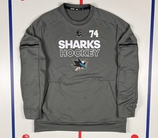 Dylan DeMelo San Jose Sharks #74 Adidas NHL Locker Room Worn Sweatshirt Large