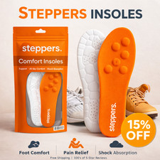 Original Steppers Comfort Boosting Massage Insoles for Heel & Plantar Fasciitis