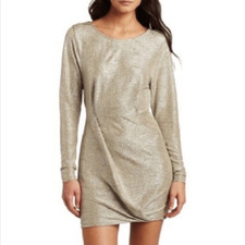 BCBGeneration gold/silver metallic dress with v back size XS.