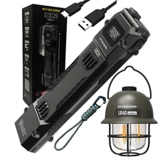 Nitecore EDC29 Rechargeable Tactical Flashlight 6500 Lumens + LR40 USB-C Lantern