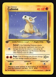 Cubone 50/64 Jungle 1st Edition Common Pokemon Card