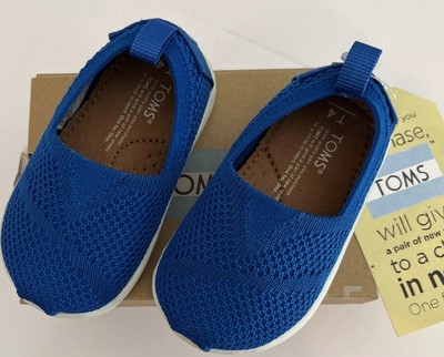 Toms Blue Classic Cobalt Mesh Unisex Shoes Baby/Toddler Size 4 Brand New 