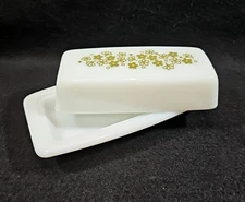 Vintage Pyrex Butter Dish Spring Blossom Crazy Daisy Green Flowers 72B USA Made