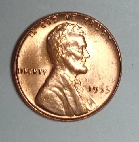 1953-P Lincoln Wheat Penny Cent Red BU Uncirculated From Original Roll
