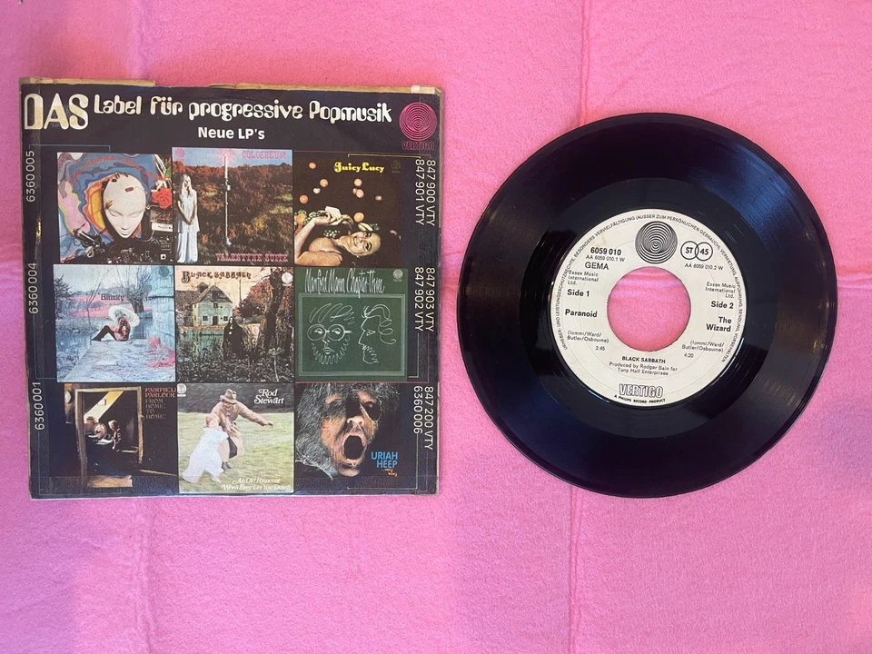 Black Sabbath – Paranoid - Vertigo 6059 010 - Single Vinyl 7" siehe Fotos - Bild 2 von 2