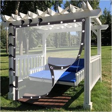 BLOHDI Pergola Waterproof Side Panels with Eyelets Transparent Outdoor Weatherp