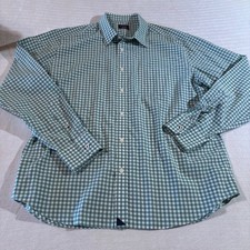 UNTUCKit Mens XL Regular Fit Gingham Button Down Shirt Green White UT-35013