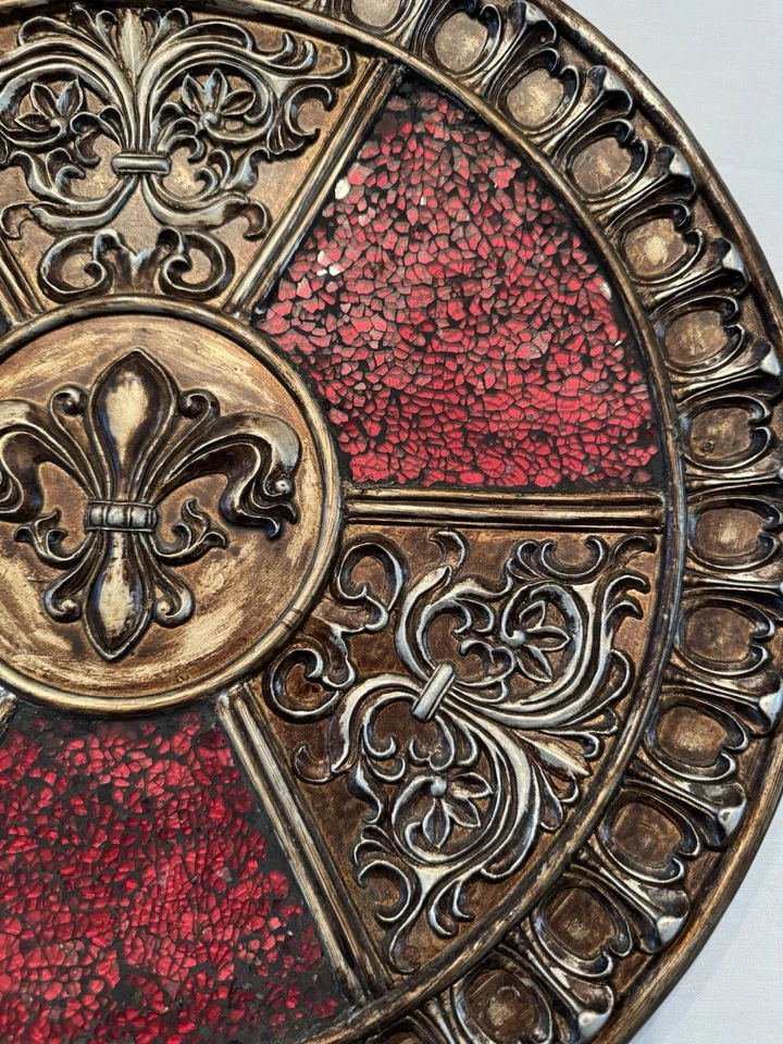 Placa/cargador decorativo flor de lis de colección mosaico decoración del hogar regencia Y2K (usado) Foto 4 de 4