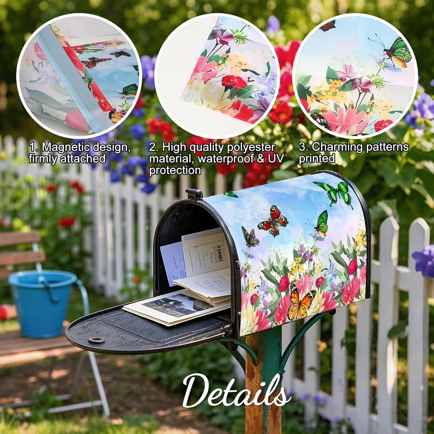 Mailbox Covers Magnetic Standard Size 18 X 21 Inch Beautiful Flowers in Spring,M